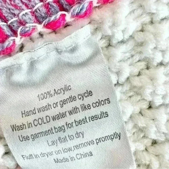 Born To Unicorn Girls Open Front Hooded Shawl Fringe Sweater w/Horn One Size - Picture 7 of 10